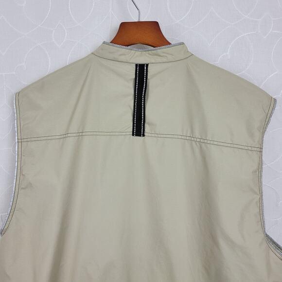 AMAX Mens Fishing Vest Large Tan Full Zip Pockets Nylon Water Resistant - Picture 9 of 13